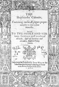 Frontispice af The Shephardes Calender af Esmond Spenser (1552-99), udgivet 1586 af English School