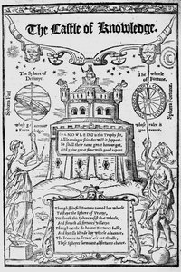 Frontispice til The Castle of Knowledge af Robert Recorde, 1556 af English School