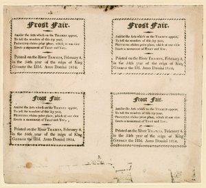 Frostmarkt von 1814 - Souvenirs auf dem Eis gedruckt