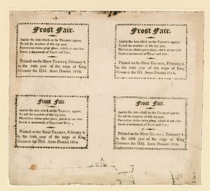 Frostmesse 1814. Souvenirs trykt på isen af English School
