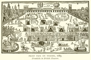 Frostmesse auf der Themse, 1683 von English School
