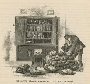 Desinfektion der Kleidung von Gefangenen im Coldbath Fields Prison