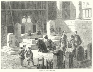 Begravelsesceremonier (gravering) af English School