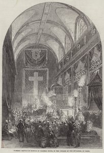 Begravelsesgudstjeneste til ære for marskal Soult, i Invalides-kirken, i Paris (gravering) af English School