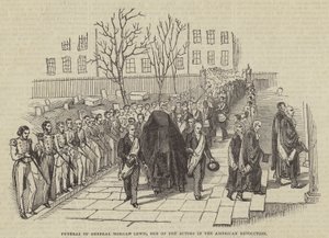 Begravelse af general Morgan Lewis, en af skuespillerne i den amerikanske revolution af English School