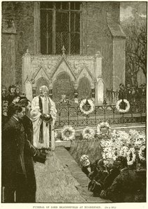Lord Beaconsfields begravelse i Hughenden af English School