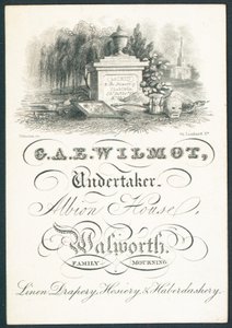 G A E Wilmot, bedemand, handelskort af English School