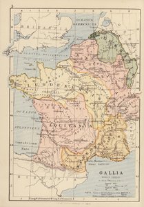 Gallia, romersk periode (farvelitografi) af English School
