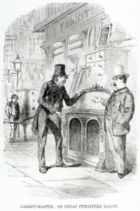 Garret-Master, eller billig møbelmager, ca. 1840 af English School