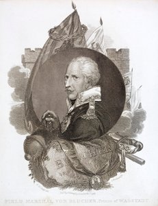 Gebhard von Blucher, preussisk feltmarskal (gravering) af English School