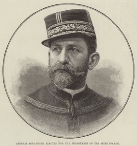 General Boulanger, valgt til Department of the Seine, Paris (gravering) af English School