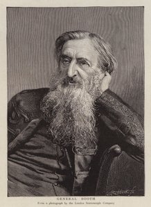 General William Booth, britisk grundlægger af Frelsens Hær (litho) af English School