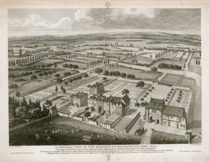 Generelt billede af resterne af Bermondsey Abbey, som det så ud i 1805 af English School