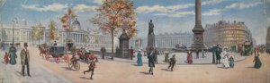 Gesamtansicht der südöstlichen Ecke des Trafalgar Square von English School