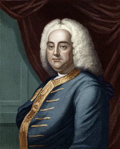 George Frideric Handel, graveret af Thomson (senere farvelægning)