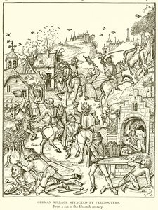Tysk landsby angrebet af fribyttere af English School