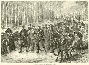 Tysk kavaleri på vej til Paris, oktober 1870 af English School