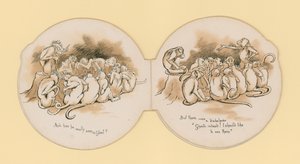 Spøgelser - aber og ugle (litho) af English School