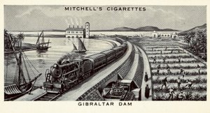 Gibraltar Dam (litho) af English School