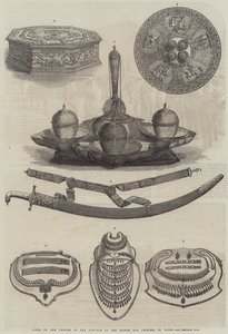 Gaver fra prinserne af Punjaub til prinsen og prinsessen af Wales (gravering) af English School