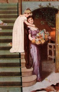 Mädchen umarmt Mutter