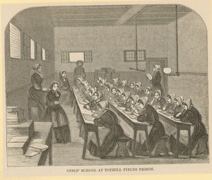 Pigeskole i Tothill Fields Prison af English School