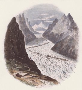 Gletschere (farvet gravering) af English School