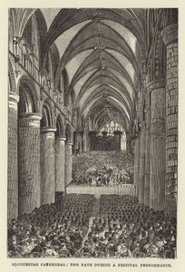 Gloucester Cathedral, skibet under en festivalforestilling af English School