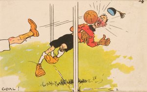 Mål!, monteret postkort af English School