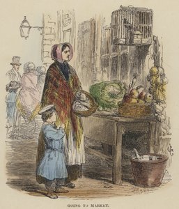 Going to Market (farvegravering) af English School