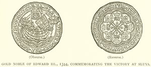 Gold Noble af Edward III, 1344, til minde om sejren ved Sluys af English School