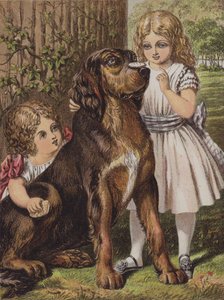 Good Dog Dash (farvelitografi) af English School