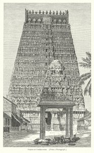 Gopura ved Combaconum (gravering) af English School