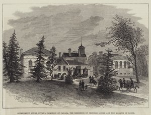 Government House, Ottawa, Dominion of Canada, residensen for prinsesse Louise og markisen af Lorne (gravering) af English School
