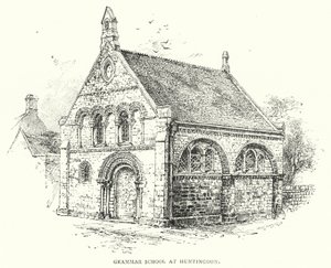Grammar School i Huntingdon (gravering) af English School