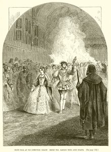 Grand Ball på Old Greenwich Palace: Henry VIII. dans med Anne Boleyn af English School