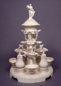 Grand Plat de Menage eller bord i midten, Leeds Pottery, ca. 1780 (cremeware) af English School