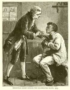 Granville Sharp har medlidenhed med den Ill-Treated Slave, 1703 af English School