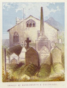 Graves of Wordsworth og Coleridge (farve litho) af English School