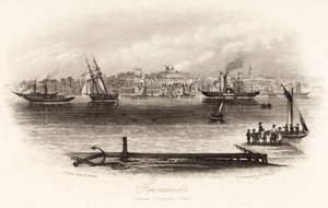 Gravesend fra Tilbury Fort af English School