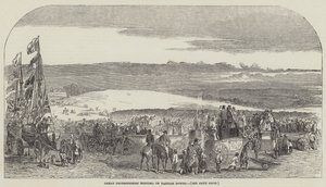 Stort protektionistmøde på Barham Downs (gravering) af English School