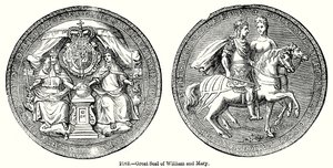 William og Marys store segl (gravering) af English School