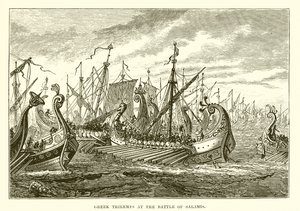 Græske Triremes i slaget ved Salamis