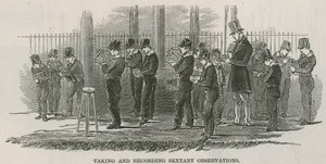 Greenwich Royal Hospital Schools; Tager og optager sextante observationer af English School