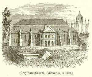Greyfriars Church, Edinburgh, i 1640 af English School