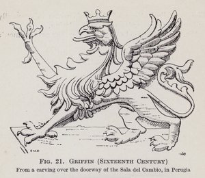 Griffin, sekstende århundrede (litho) af English School