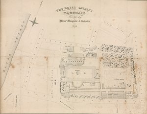 Grundplan for Vauxhall Gardens, London af English School