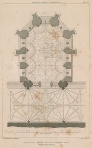 Grundplan for Chantry Chapel, St Stephens Chapel, Westminster Palace af English School