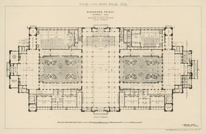 Grundplan for den nordlige terrasse på Alexandra Palace af English School