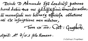 Gulielmus Grapheus von English School